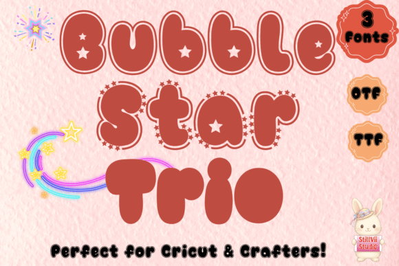Bubble Star Trio: A Playful Layered Font Pack for Modern Makers
