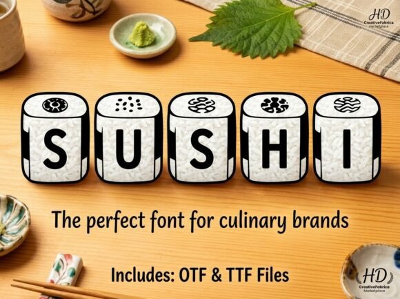 Sushi: A Playful Display Font for Culinary Creatives